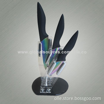 Rainbow Colored Titanium Ceramic Knife Set